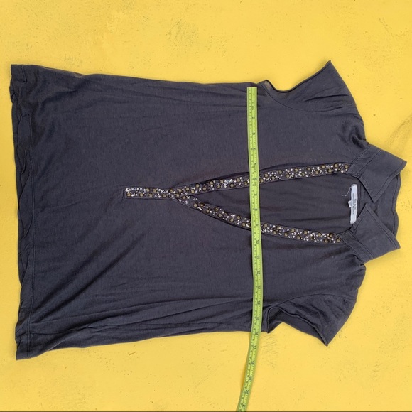 Ruehl 925 blouse beaded top layer short sleeve M - Picture 6 of 10